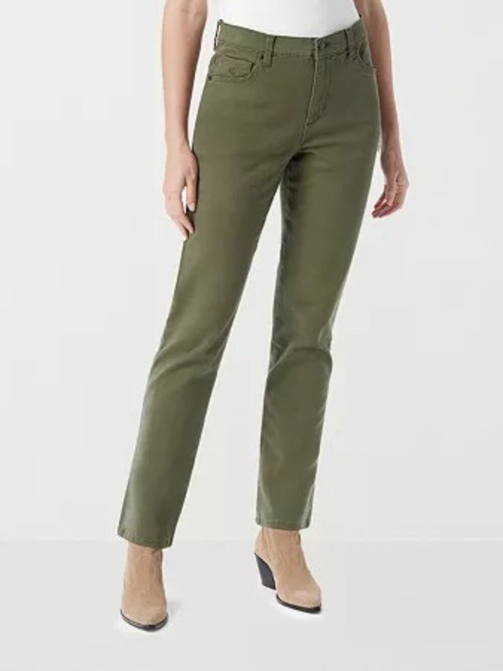 Women's Gloria Vanderbilt Amanda Classic Jeans, Size: 16 Short, Olive Viridian